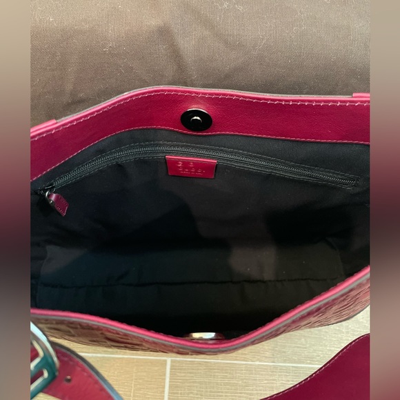 BRAND NEW RED BURGUNDY GUCCI HOBO HANDBAG PURSE LEATHER - Picture 4 of 9